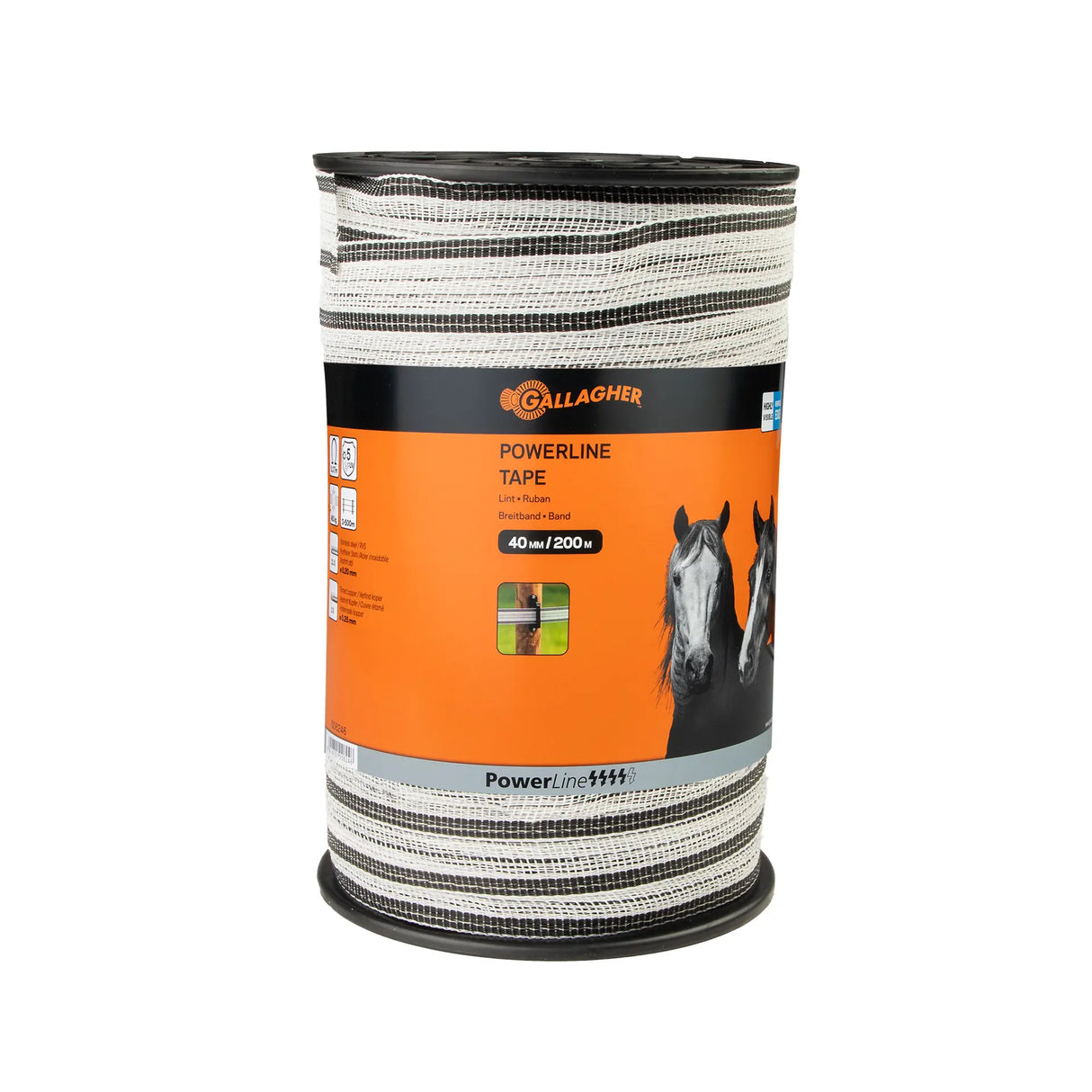 Gallagher PowerLine Tape 40mm White - 200m Strong