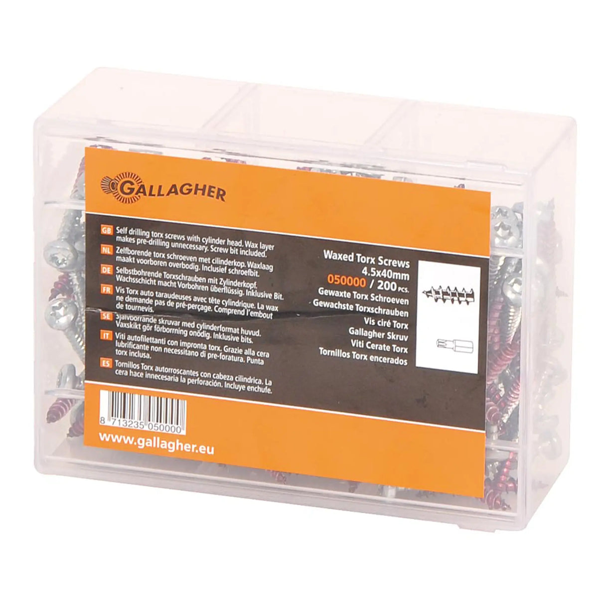 Gallagher Schrauben 4,5x40 T25 - Selbstbohrend (200 Stück)