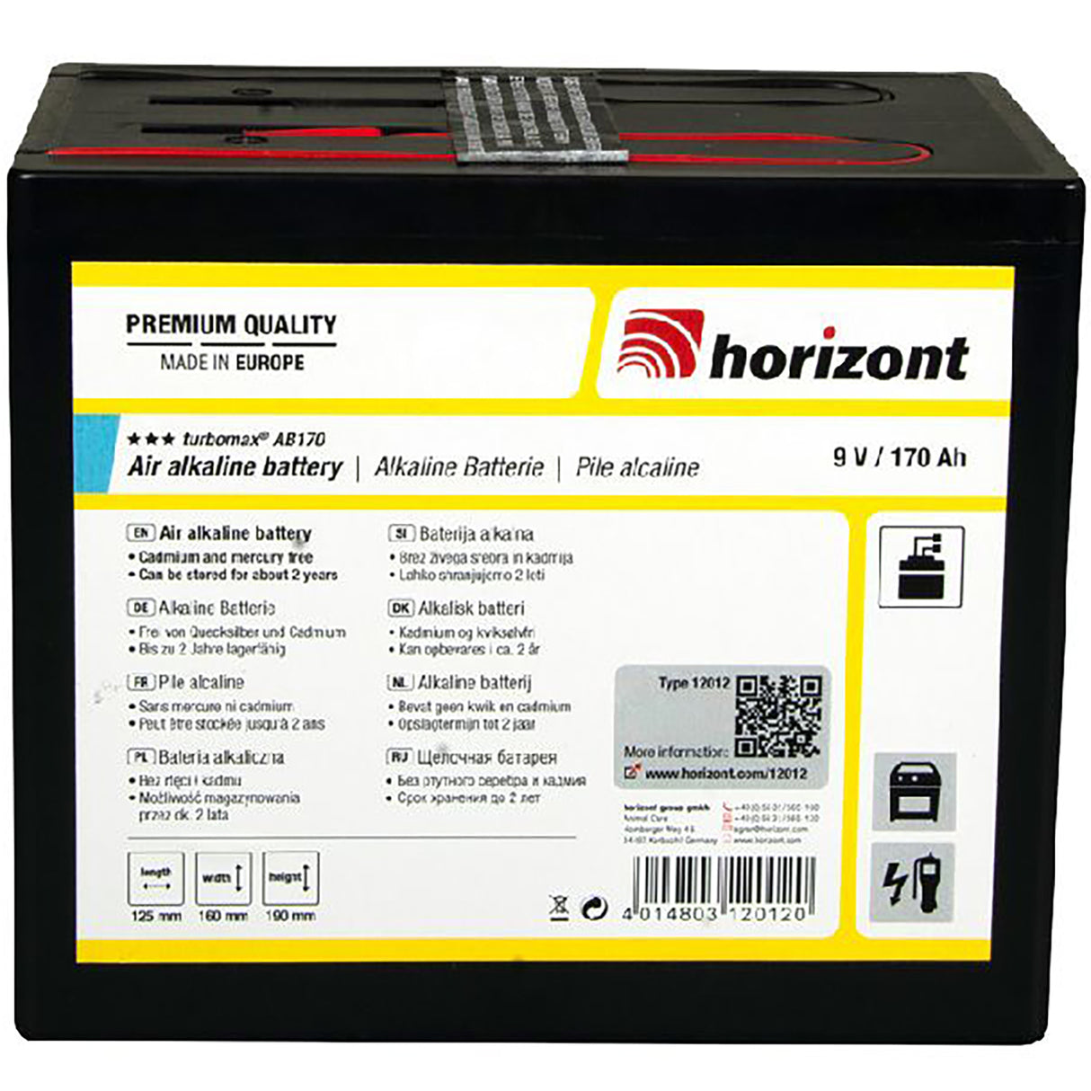 Battery 9V TurboMax AB170