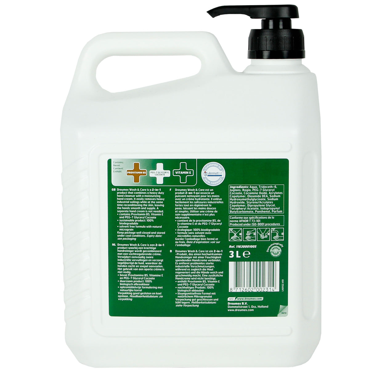 Dreumex Wash & Care Can With Pump 3 Liters