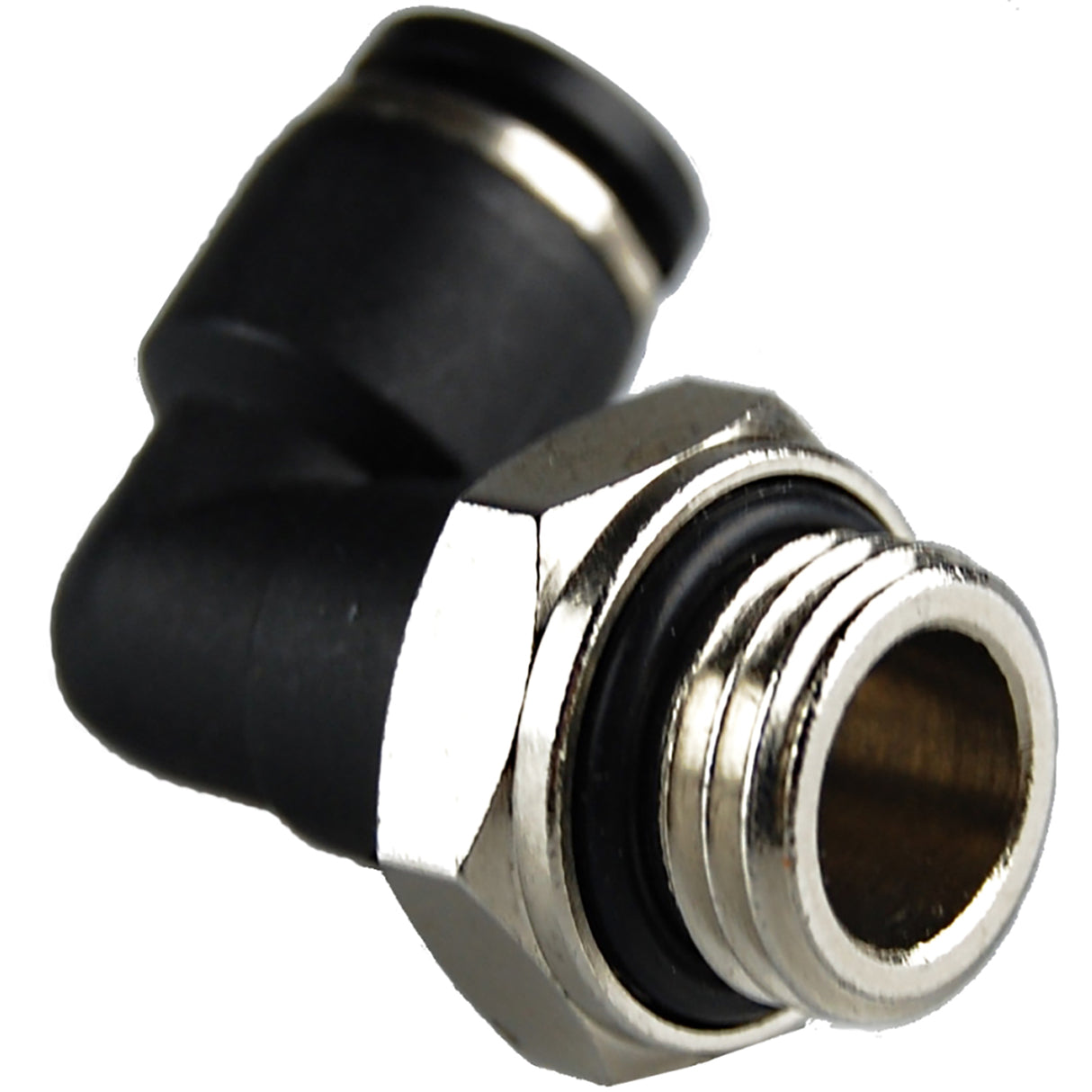 Screw coupling elbow with O-ring 6x1/4"