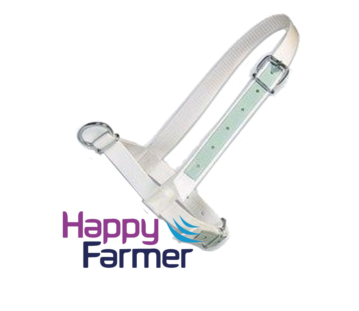 Bull Halter White nylon with leather reinforcement