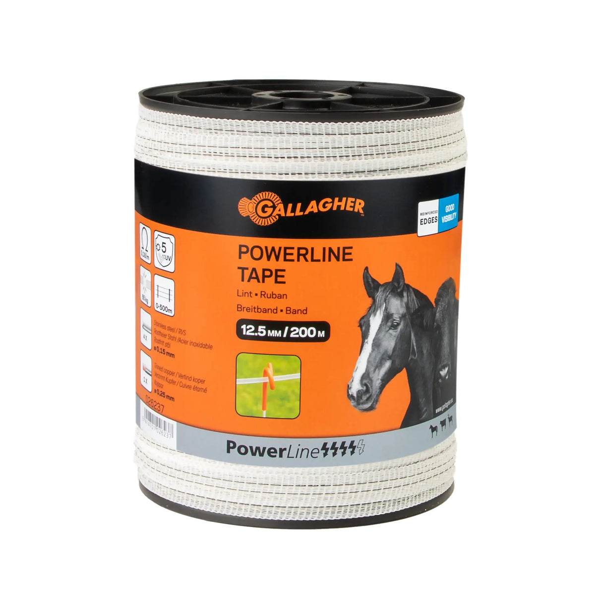 Gallagher PowerLine Lint 12,5mm Wit - 200m Betrouwbaar