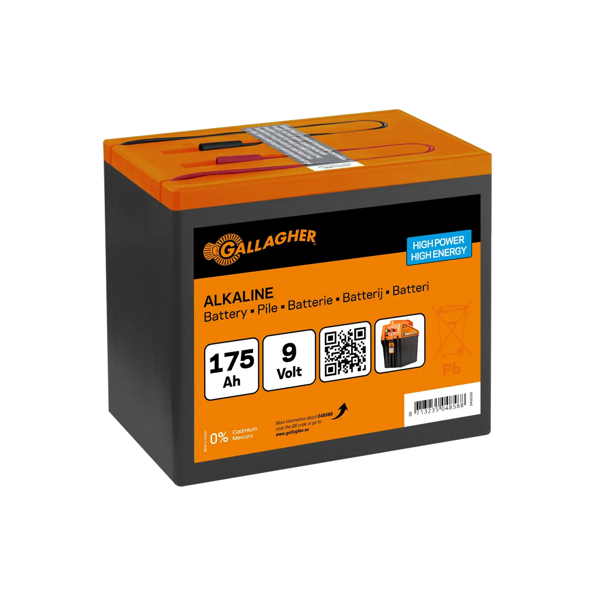 Gallagher Powerpack 9V/175Ah - Lang anhaltende Leistung 