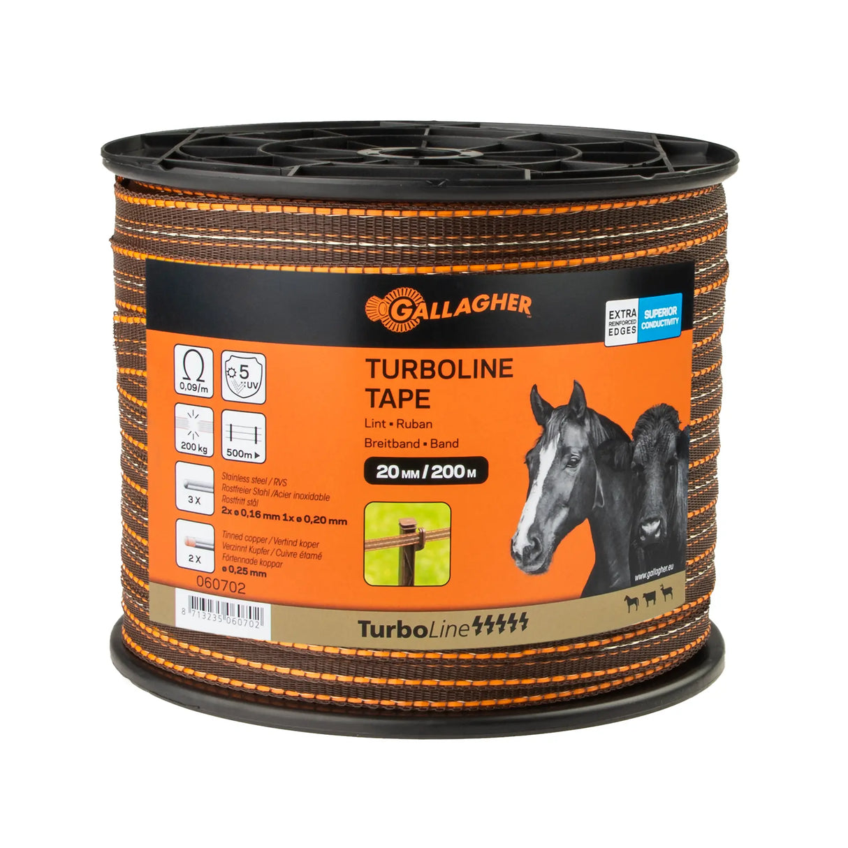 Gallagher TurboLine Lint 20mm Terra 200m - Flexibel en Efficiënt