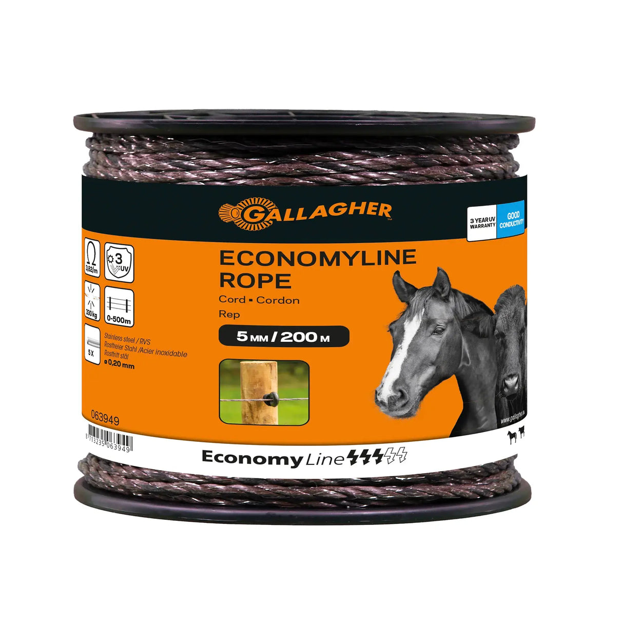 Gallagher EconomyLine Cord Terra 200m - Efficient Conduction 