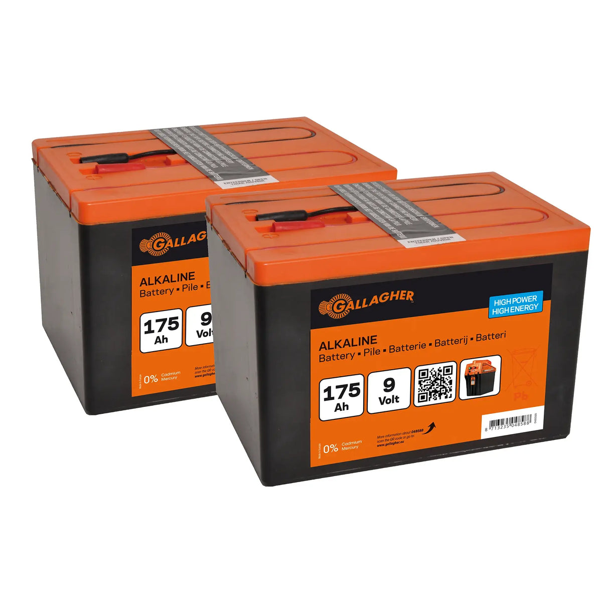 Gallagher Duopack Alkaline Batterie 9V - Lang anhaltende Kraft 