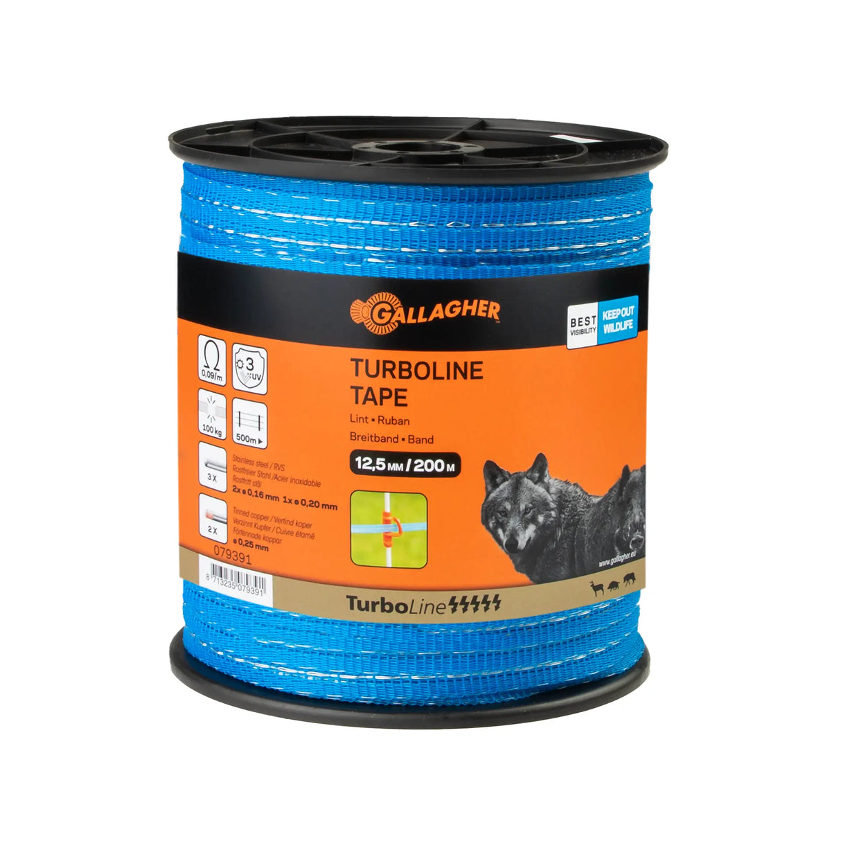 Gallagher TurboLine Lint 12,5mm Blauw - 200m Krachtig