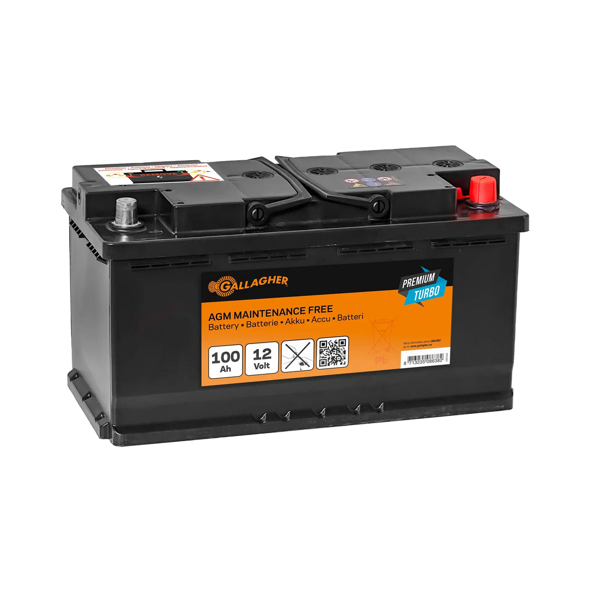 Gallagher Battery 12V/100Ah Turbo AGM - Powerful 
