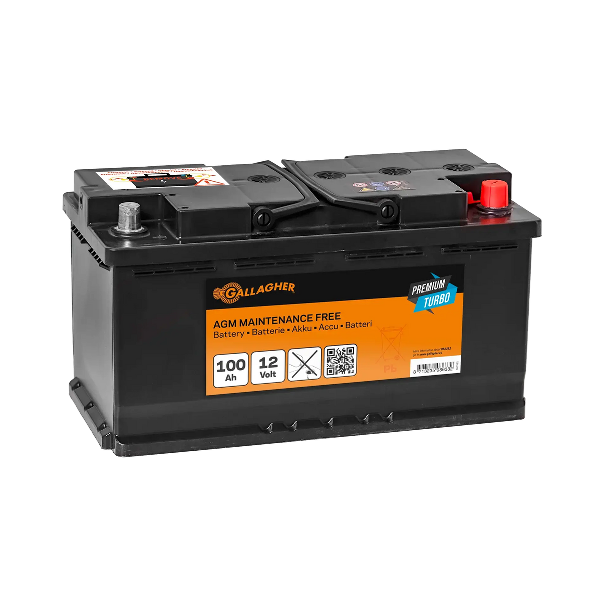 Gallagher Battery 12V/100Ah Turbo AGM - Powerful 