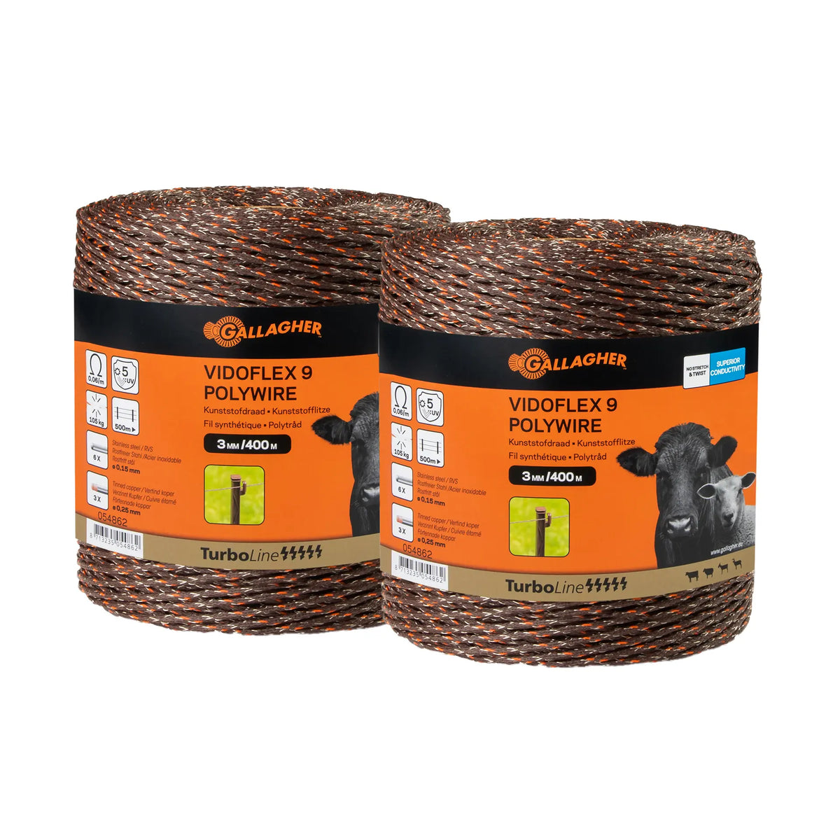 Gallagher Vidoflex 9 TurboLine Plus Terra - Conductivité Supérieure 