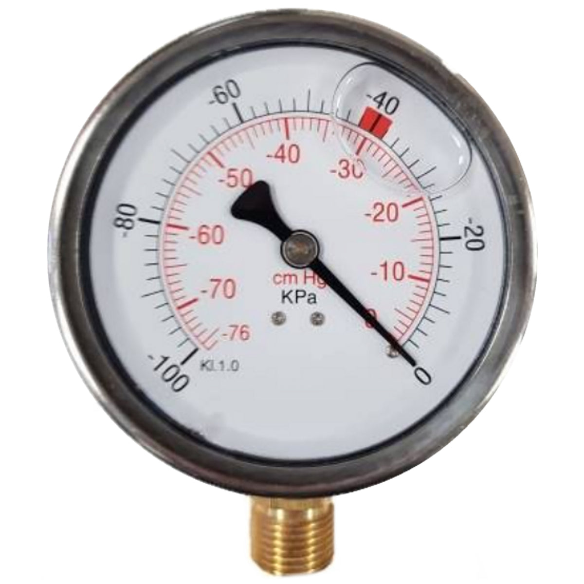 Vakuummeter Glyzerin Edelstahl 63mm, 1/4"