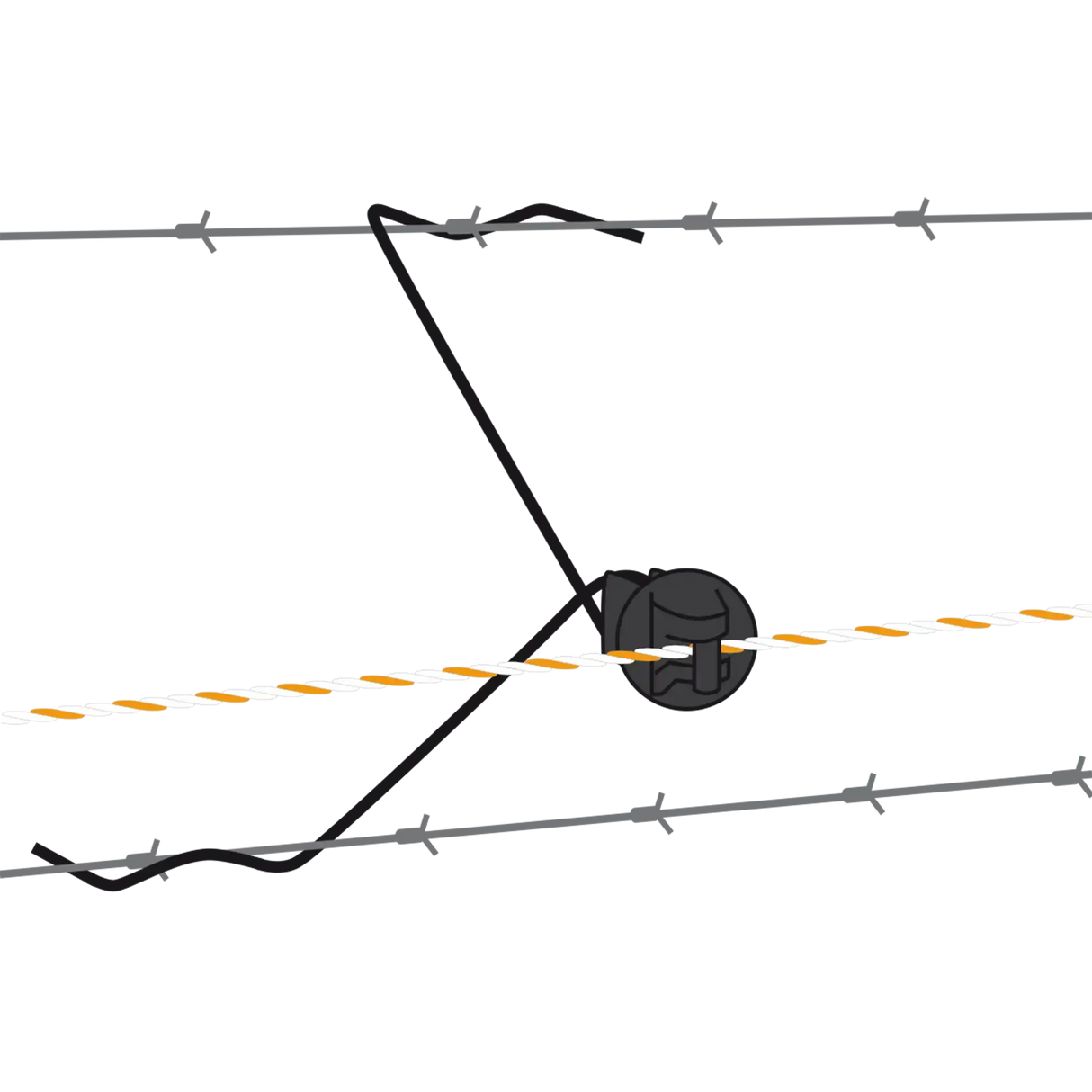 Gallagher Distance Insulator Wire 30cm Black - Plastic Wire 