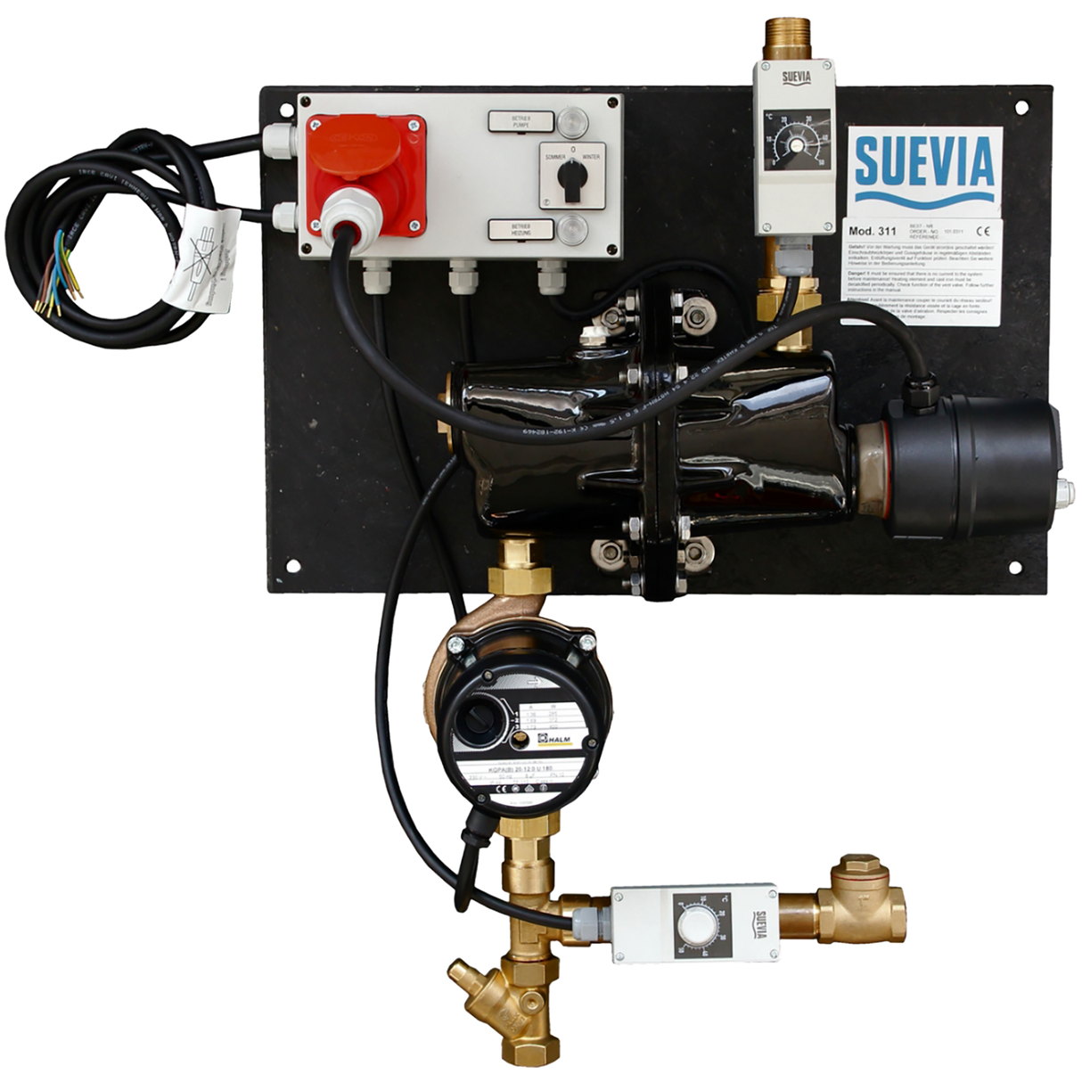 Unità di circolazione acqua calda Modello 311, 400 V, 3000 W, pompa 400 W Suevia