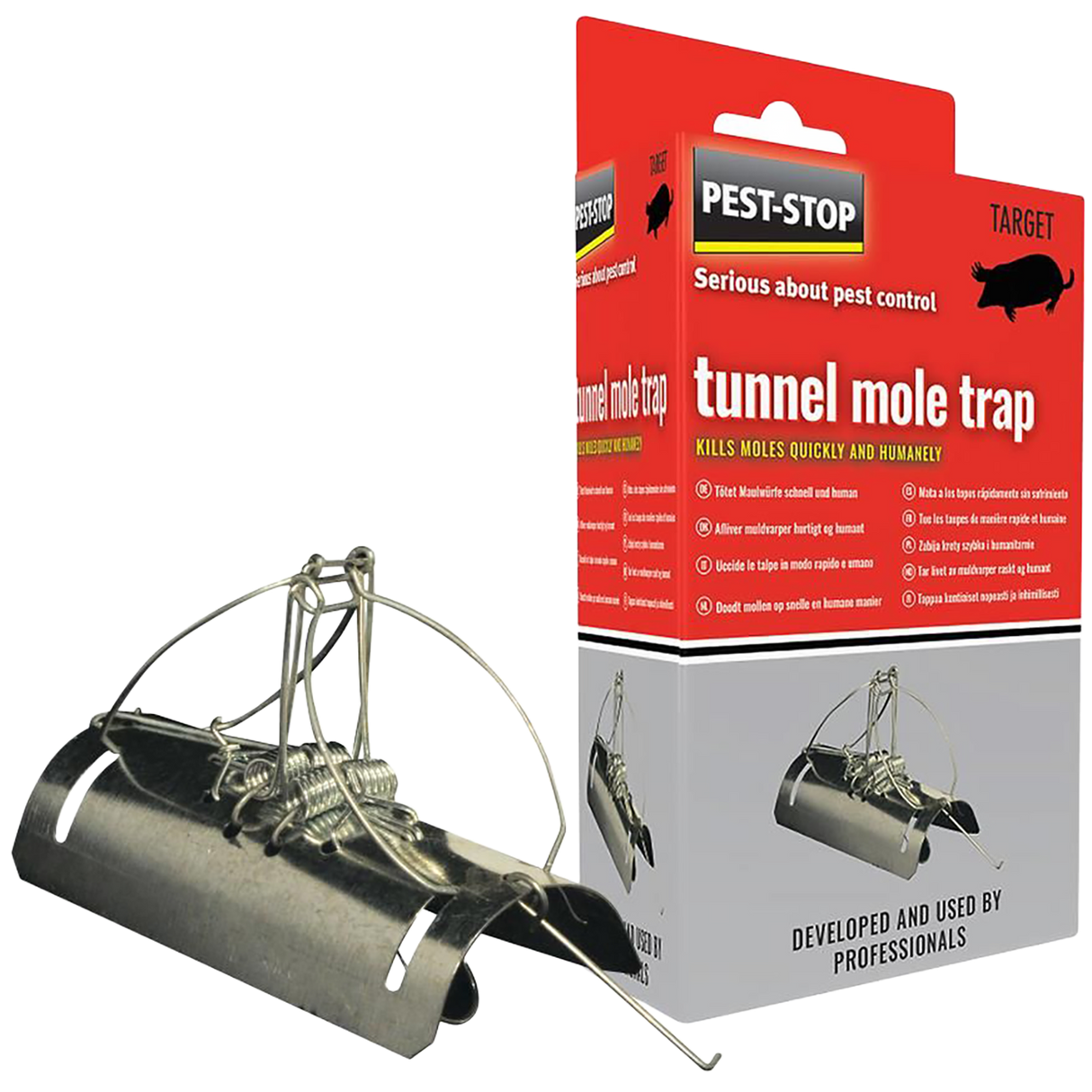 Mole trap with tunnel 
