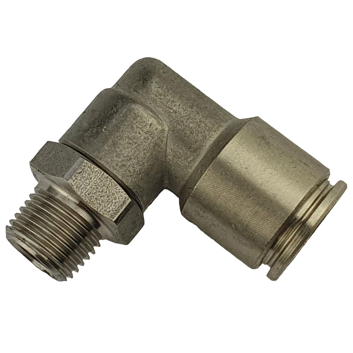 Compressed air fitting L-Push In Fitting stainless steel R 1/8" x 4