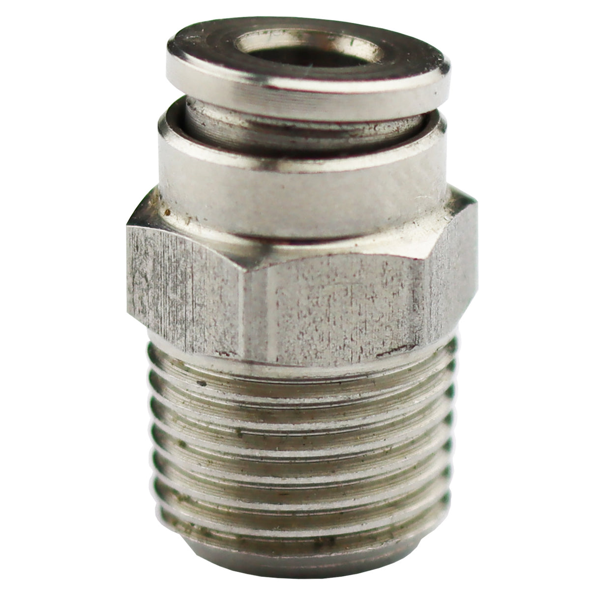 Compressed air fitting Stainless Steel Straight Push In Fitting with Hexagon R 1/8" x 4