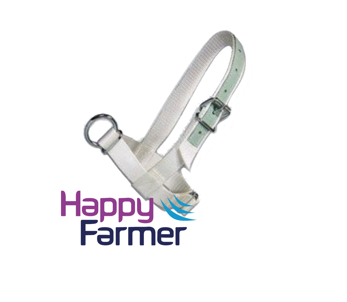 Halter Yearling White nylon with leather reinforced